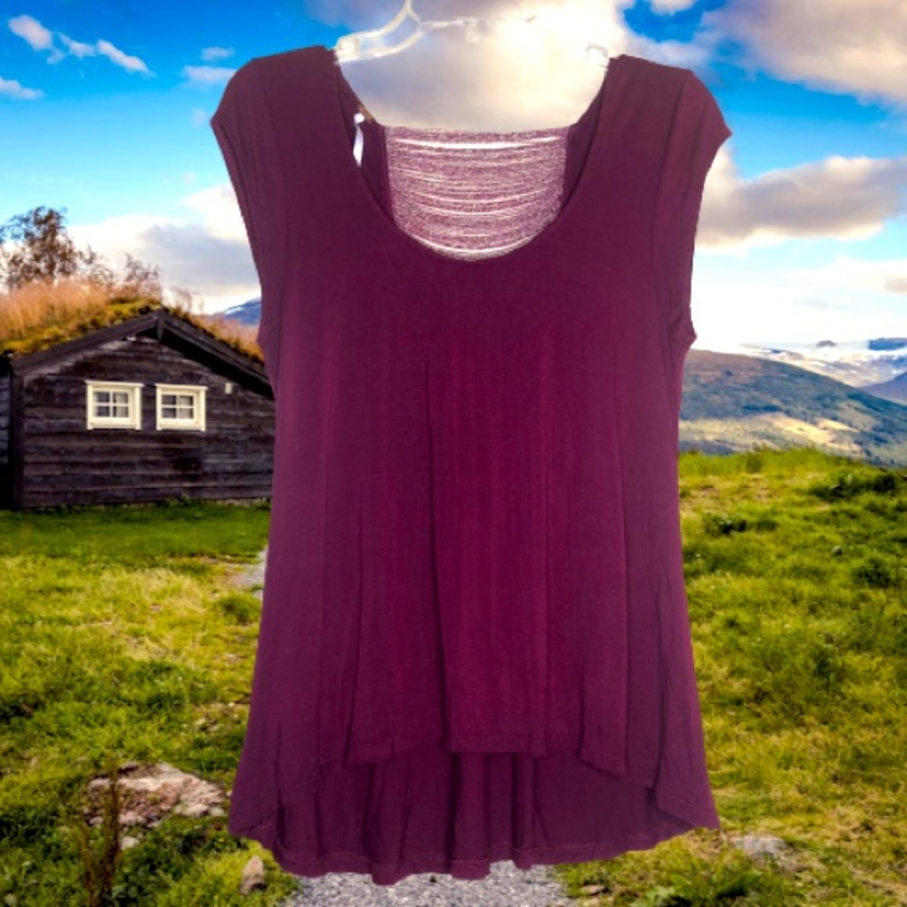 FREE PEOPLE burgundy sleeveless blouse